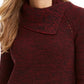 Suéter feminino de malha Pointelle Style &amp; Co, vermelho escuro, tamanho grande