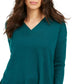 Suéter túnica feminino com decote em V estilo &amp; co, verde, tamanho pequeno
