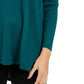 Suéter túnica feminino com decote em V estilo &amp; co, verde, tamanho pequeno