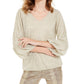Top feminino Alfani Petite Metallic Bubble, amarelo, tamanho pequeno, médio