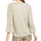 Top feminino Alfani Petite Metallic Bubble, amarelo, tamanho pequeno, médio