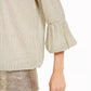 Top feminino Alfani Petite Metallic Bubble, amarelo, tamanho pequeno, médio