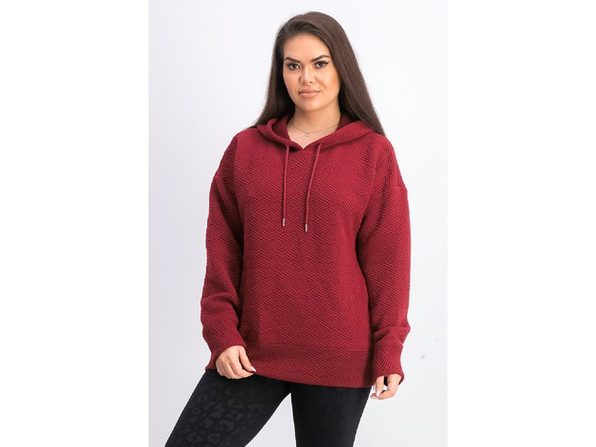 Ideology Moletom com capuz feminino com zíper vermelho tamanho X-G