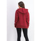 Ideology Moletom com capuz feminino com zíper vermelho tamanho X-G