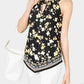 INC International Concepts Top Halter Estampado Feminino com Decote em Fechadura Amarelo Tamanho Médio