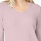 Suéter feminino Maison Jules em chenille com decote em V, rosa, tamanho extragrande