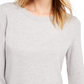 Camiseta feminina com decote em v e manga 3/4 mesclada Maison Jules, tamanho extragrande, cor carvão