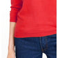 Suéter feminino Maison Jules com gola redonda e manga 3/4, vinho, tamanho grande