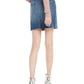 Saia jeans feminina com detalhes em azul, tamanho 4, da INC International Concepts