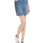 Saia jeans feminina com detalhes em azul, tamanho 4, da INC International Concepts