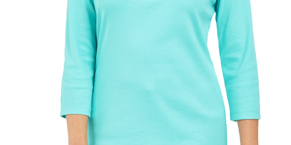 Karen Scott Top Feminino com Tachas e Conchas Azul Tamanho P