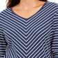 Karen Scott Blusa Listrada Gola V Feminina Azul Marinho Tamanho P