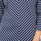 Karen Scott Blusa Listrada Gola V Feminina Azul Marinho Tamanho P