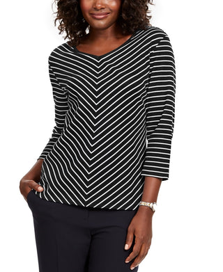 Karen Scott Top Listrado Feminino Pequeno Preto Tamanho Pequeno Médio