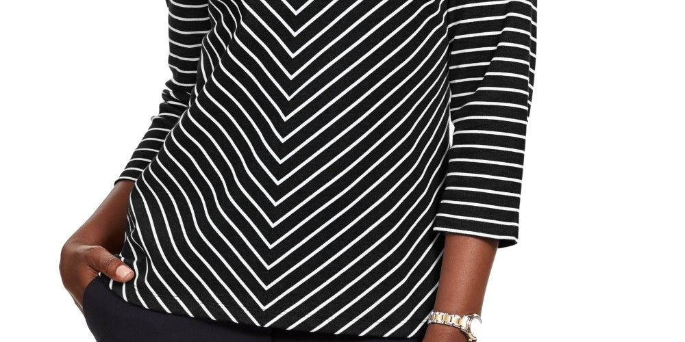 Karen Scott Top Listrado Feminino Pequeno Preto Tamanho Pequeno Médio