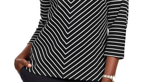 Karen Scott Top Listrado Feminino Pequeno Preto Tamanho Pequeno Médio