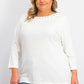 Karen Scott Top de algodão com ilhós feminino, branco, tamanho grande