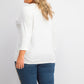 Karen Scott Top de algodão com ilhós feminino, branco, tamanho grande