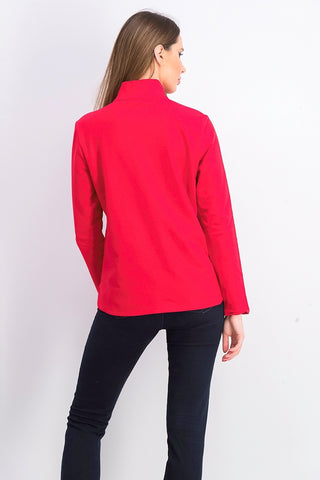 Karen Scott Sport Feminino Gola Simulada Bainha Ventilada Top Vermelho Tamanho X-S