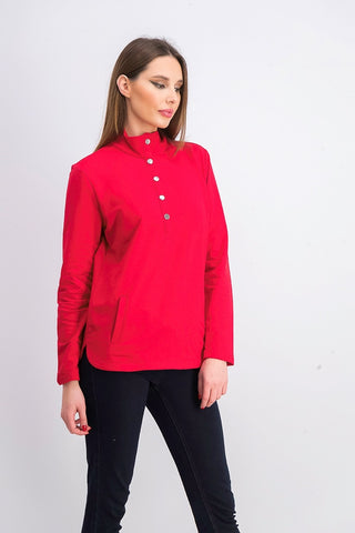 Karen Scott Sport Feminino Gola Simulada Bainha Ventilada Top Vermelho Tamanho X-S