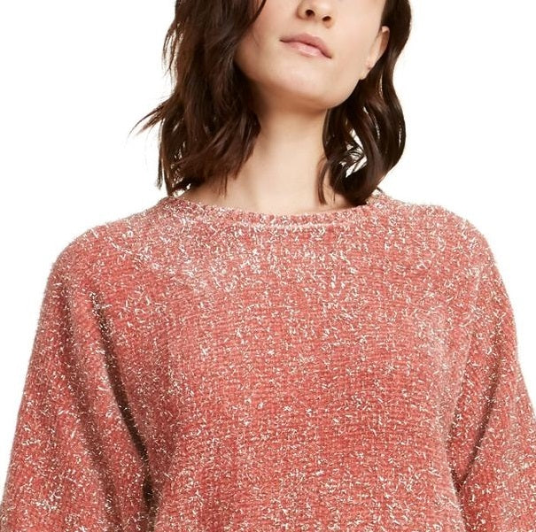 Suéter Alfani Feminino Eyelash Metálico Rosa Tamanho Grande