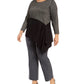 Suéter assimétrico com blocos de cores Alfani feminino, preto, tamanho 1X