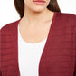 Cardigan feminino Alfani metálico com abertura frontal, vermelho, tamanho médio