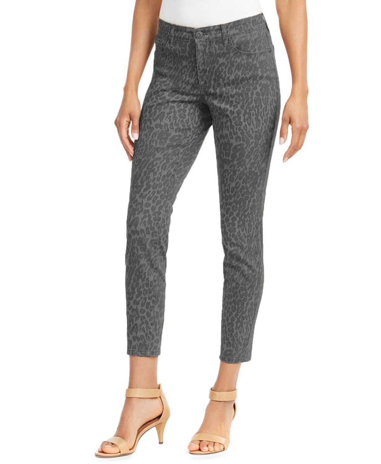 Calça jeans skinny feminina curvilínea, tamanho 2, cinza, estilo &amp; co
