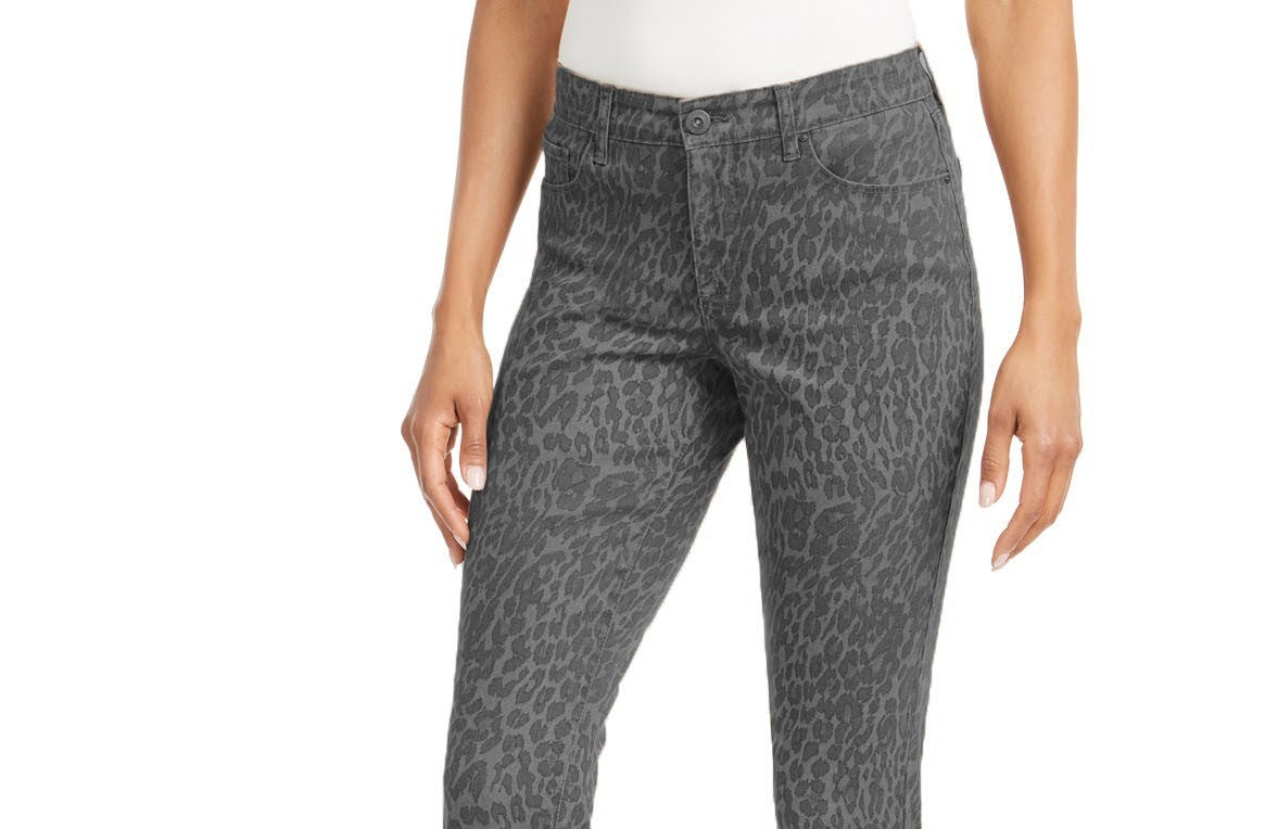 Calça jeans skinny feminina curvilínea, tamanho 2, cinza, estilo &amp; co
