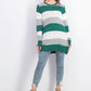 Suéter listrado feminino Maison Jules, verde, tamanho grande