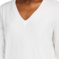 Suéter feminino Maison Jules com decote em V, branco, tamanho extragrande