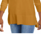 Suéter feminino Maison Jules com decote em V, amarelo, tamanho pequeno
