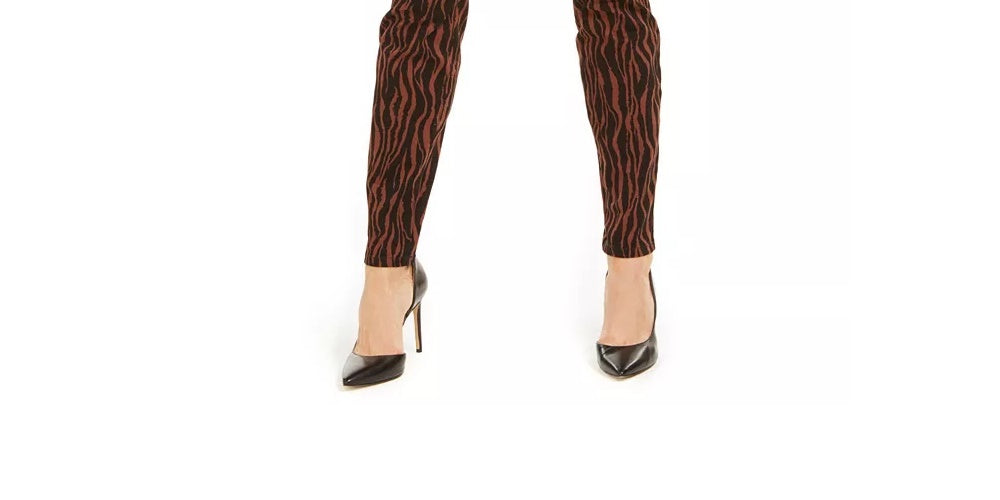 Calça jeans skinny feminina estampada e curvilínea da INC International Concepts, tamanho 6, marrom