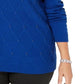 Karen Scott Suéter Feminino com Gola Careca e Contas Azul Brilhante Tamanho P