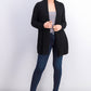 Cardigan feminino Charter Club com gola xale e frente aberta, preto, tamanho grande