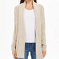 Cardigan feminino Charter Club mesclado com gola xale bege tamanho extra pequeno