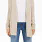 Cardigan feminino Charter Club mesclado com gola xale bege tamanho extra pequeno