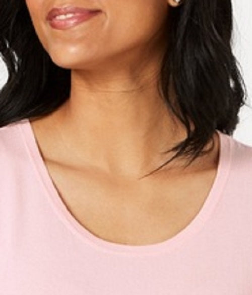 Suéter feminino sem mangas com gola redonda Charter Club, rosa, tamanho pequeno
