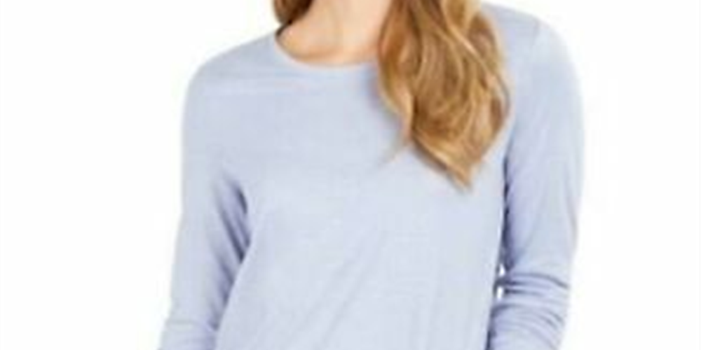 Top feminino com brilho salpicado estilo &amp; co, azul, tamanho pequeno