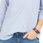 Top feminino com brilho salpicado estilo &amp; co, azul, tamanho pequeno
