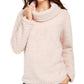 Suéter feminino estilo &amp; co com gola alta em sherpa sintético rosa pequeno