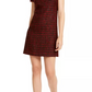 Vestido de tweed com gola e bainha assimétrica, tamanho XS, da Maison Jules, feminino, vermelho