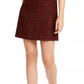 Vestido de tweed com gola e bainha assimétrica, tamanho XS, da Maison Jules, feminino, vermelho