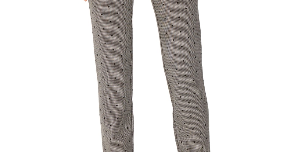 Calça feminina com estampa de bolinhas Charter Club, preta, tamanho 6