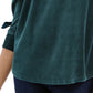 Charter Club Blusa de veludo com manga amarrada feminina, verde, tamanho extragrande