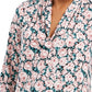 Blusa feminina Charter Club com estampa floral e decote em V franzido, rosa, tamanho grande