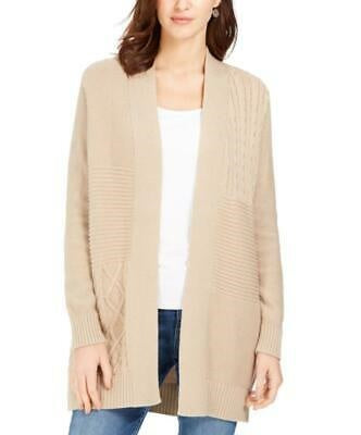 Cardigan feminino patchwork Charter Club bege tamanho extragrande