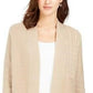Cardigan feminino patchwork Charter Club bege tamanho extragrande