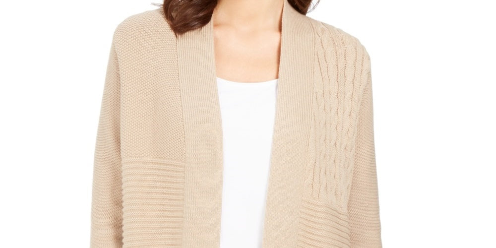 Cardigan feminino patchwork Charter Club bege tamanho pequeno