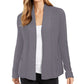 Cardigan feminino de algodão com abertura frontal, tamanho grande, cinza, Charter Club